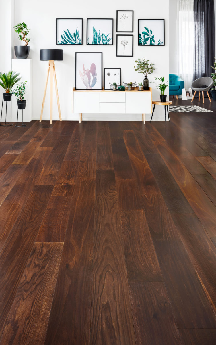 CACAO smoke brown raw satin Design Parquet