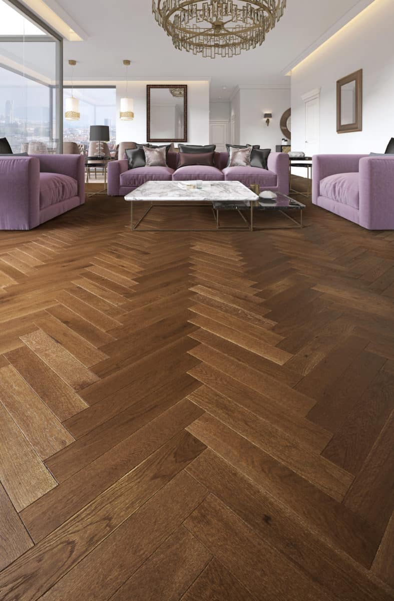 CHATEAU HERRINGBONE aged brown oil tinted