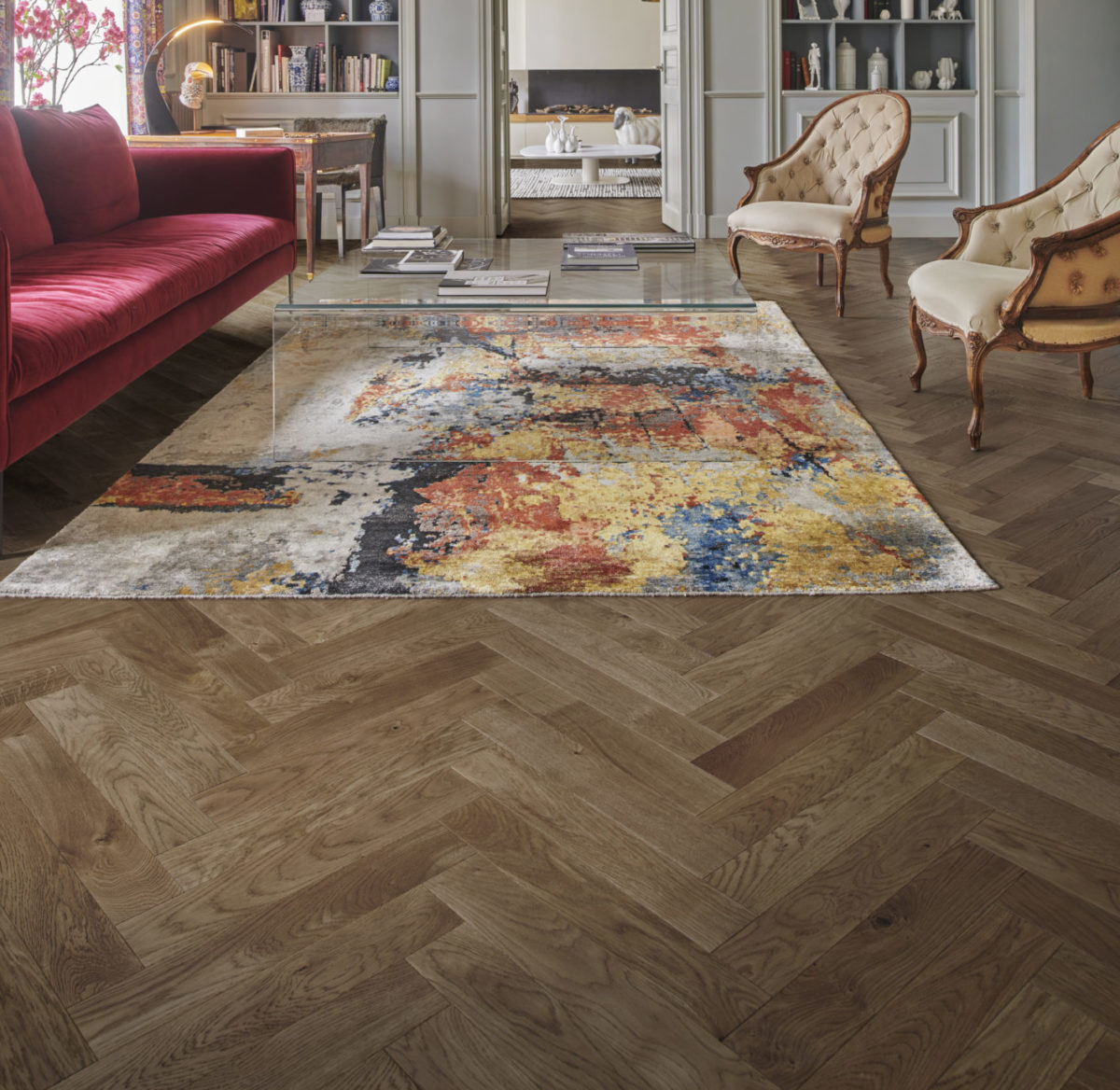 Design Parquet - BASTILLE - BR - Chene - Vernis Mat - Brossé Teinté - Design Déco Brun - AMBIANCE