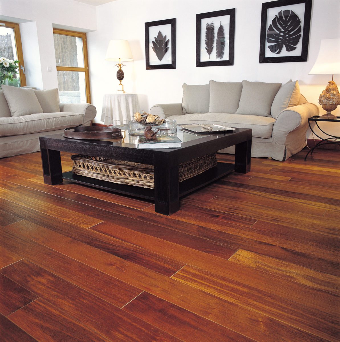 Bois exotique, parquet Merbau, vernis satiné - Design Parquet