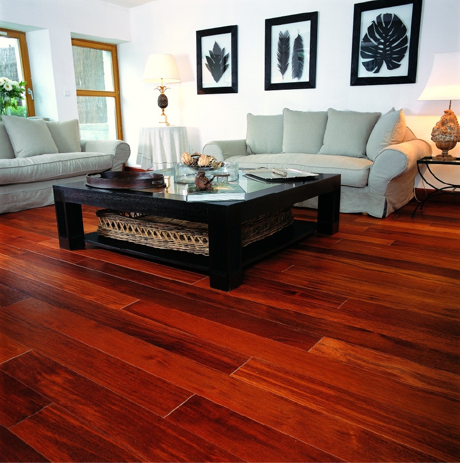 parquet MERBAU couleur brune grenat exotique