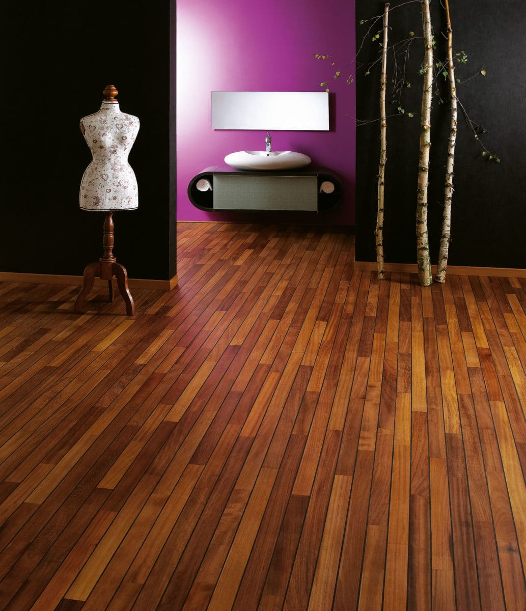 parquet salle de bain Iroko