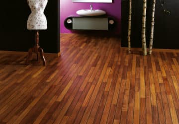 parquet salle de bain Iroko