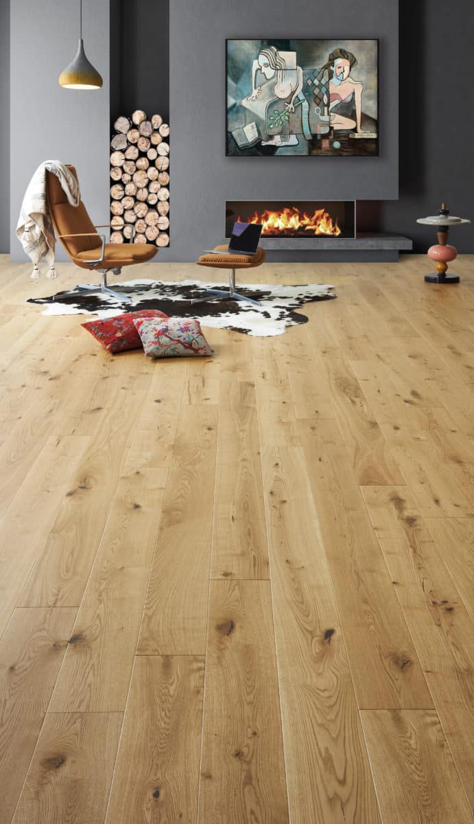 parquet JERSEY nature vernis mat bouché noir