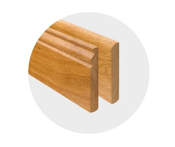 Solid skirting board oak Rustic Prime