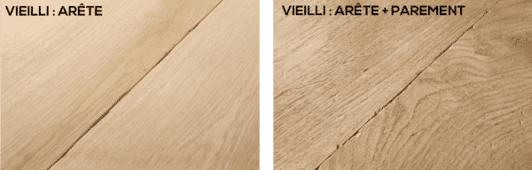 parquet vieilli arête et parement